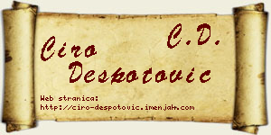 Ćiro Despotović vizit kartica
